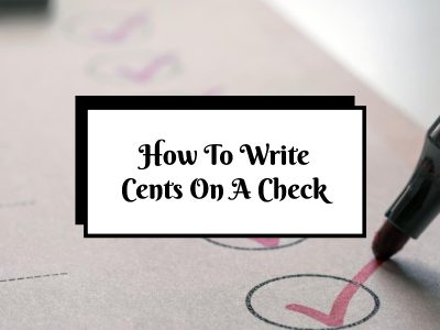 how to write cents on a check